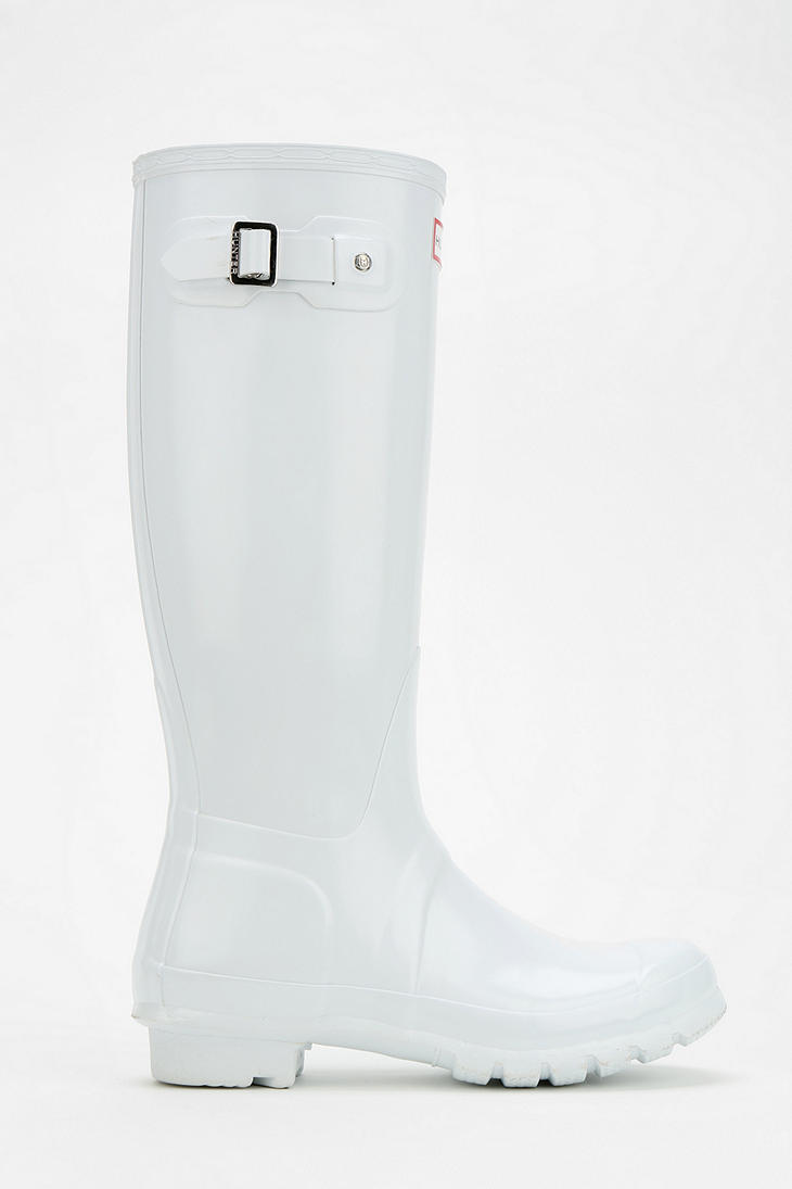 Hunter Original Gloss Rain Boot in White | Lyst