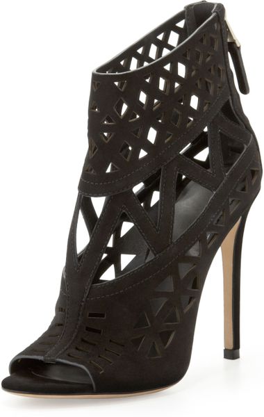 B Brian Atwood Levens Suede Cutout Sandal in Black | Lyst