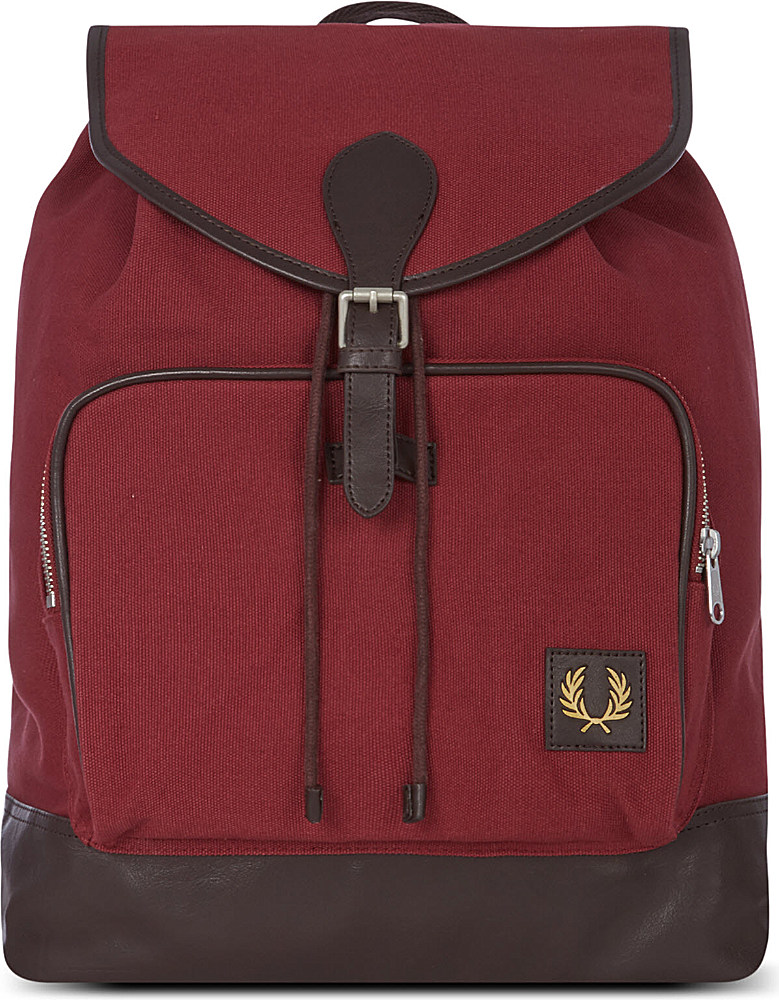 Fred Perry Canvas Backpack in Purple for Men (Maroon) | Lyst