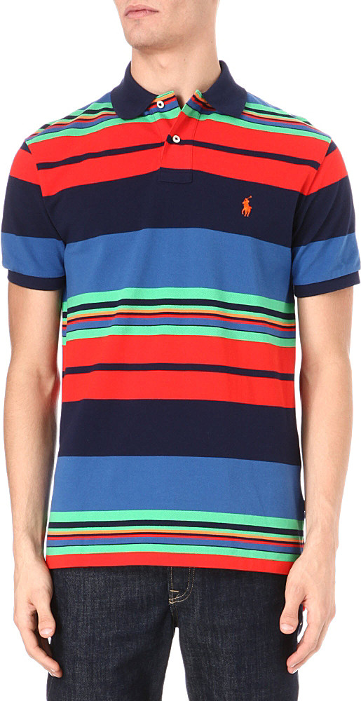 Ralph Lauren Custom Fit Multi Striped Polo Shirt in Multicolor for Men ...