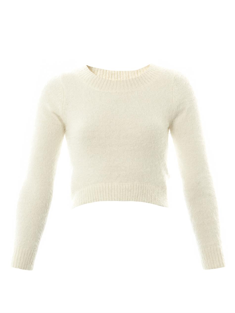 Jonathan simkhai Cropped Cashmere Sweater in White | Lyst