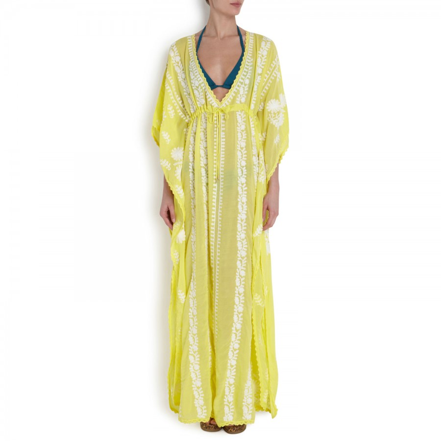 pom pom melissa shoes Melissa Long Yellow in odabash Embroidered  Lyst Kaftan Safi