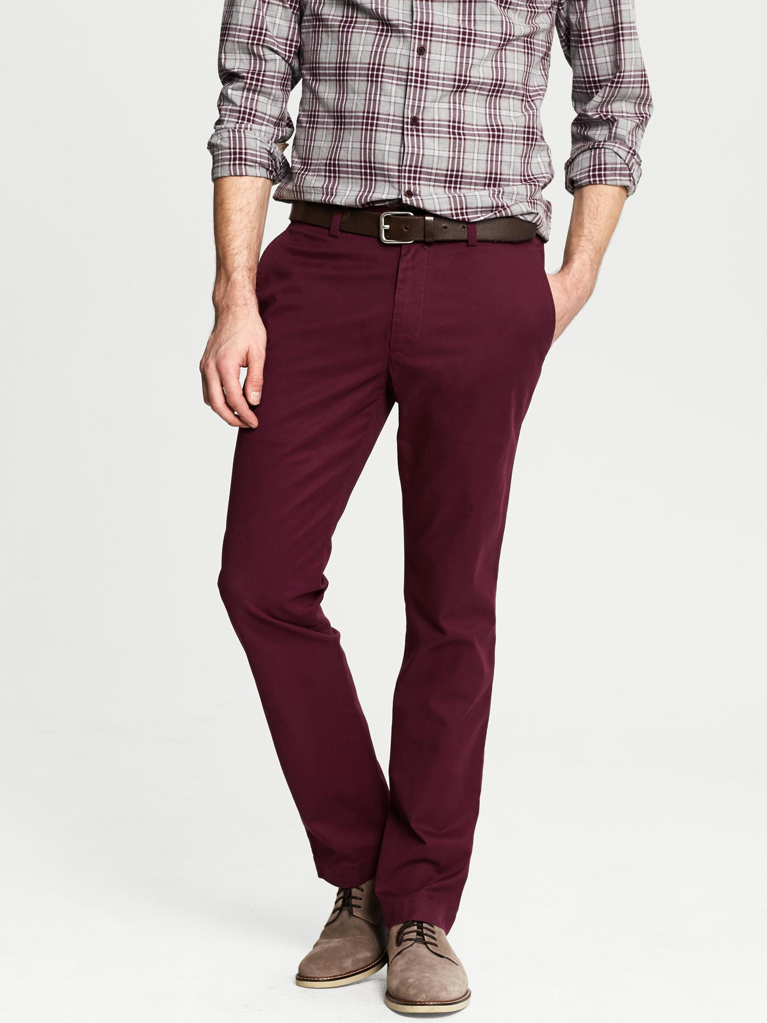 Banana Republic Aiden Slim-Fit Chino in Red for Men (School red) | Lyst