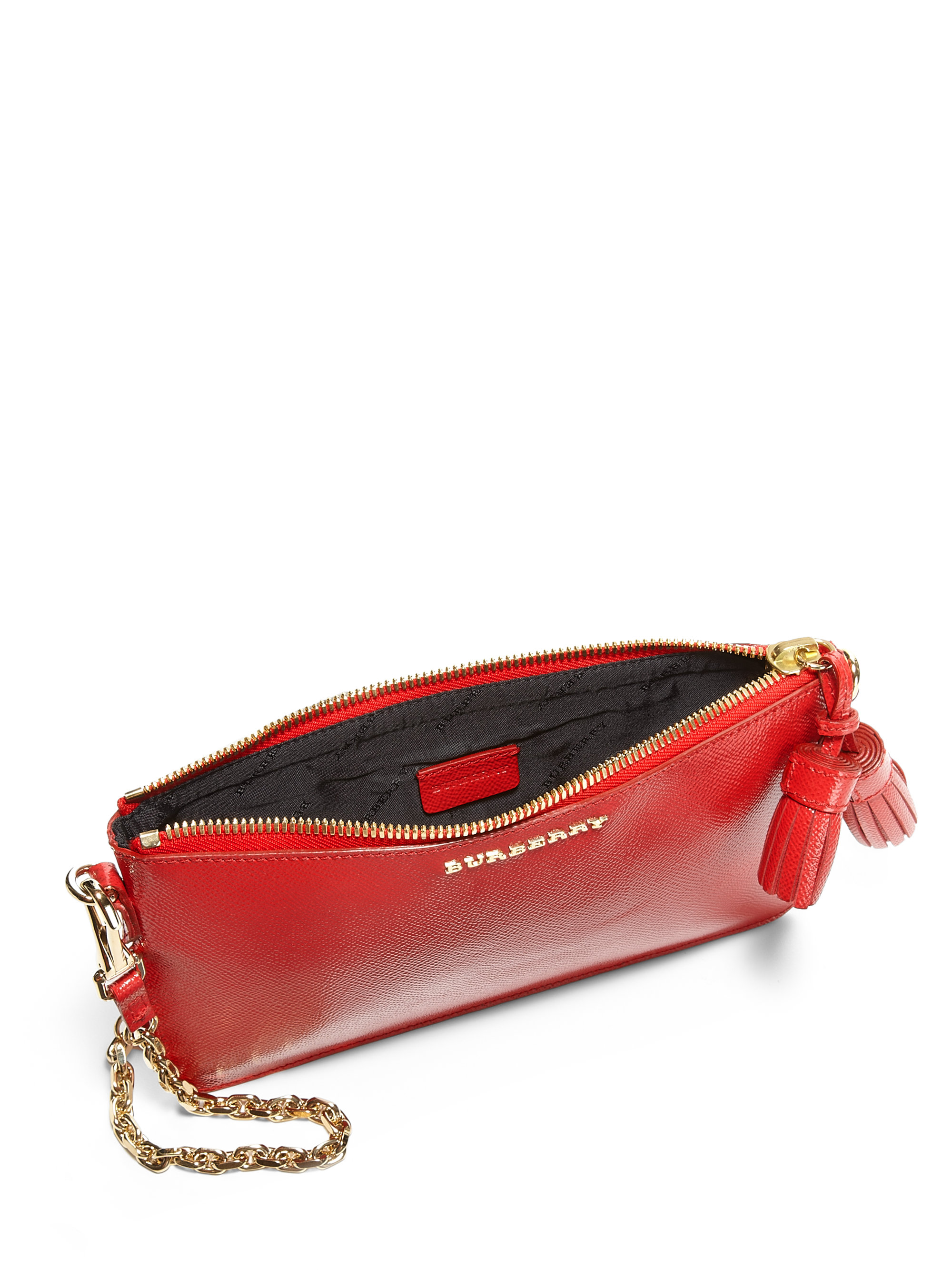 Burberry prorsum London Patent Saffiano Leather Convertible Clutch in ...