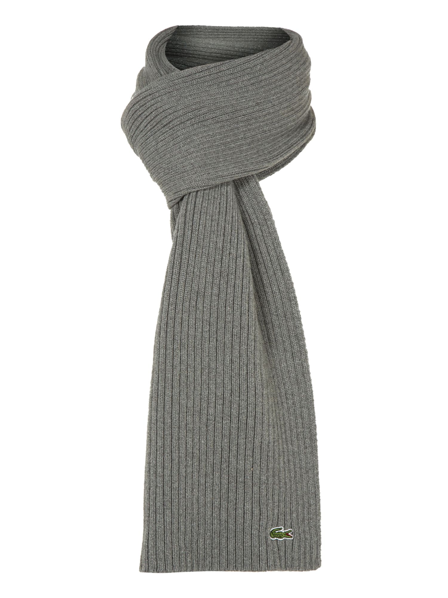 Lacoste Knitted Scarf in Gray for Men Lyst