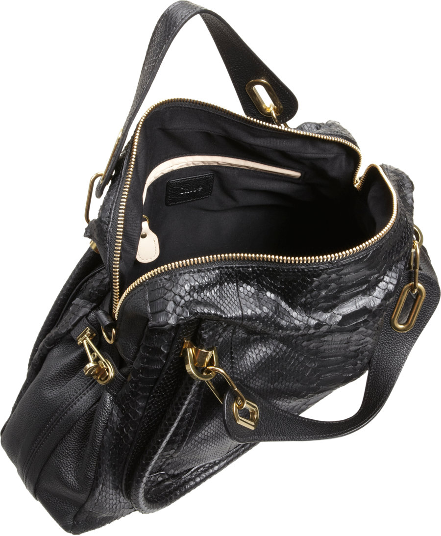 Chlo Python Large Paraty Satchel in Black | Lyst  