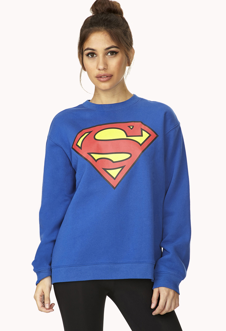 Lyst - Forever 21 Superman Sweatshirt in Blue