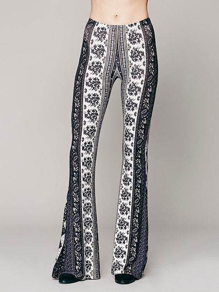 Free People Border Print Bell Bottoms