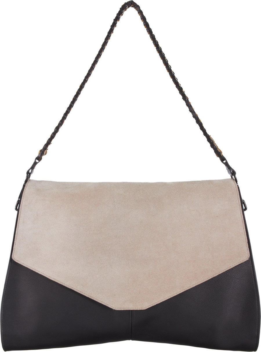 Narciso Rodriguez Chevron Shoulder Bag In Black Lyst Gallery