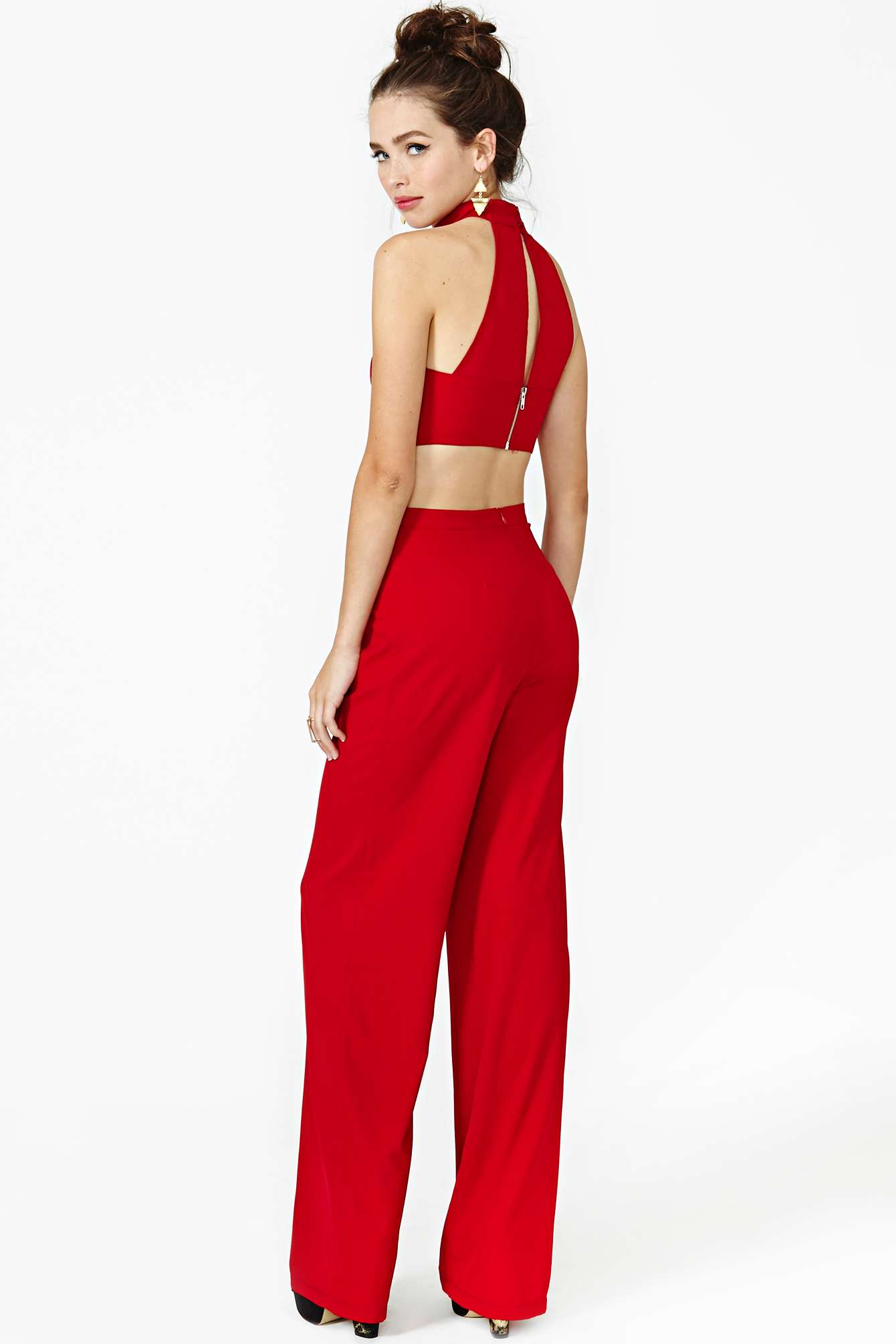 Nasty gal Heat Of The Moment Jumpsuit in Red | Lyst