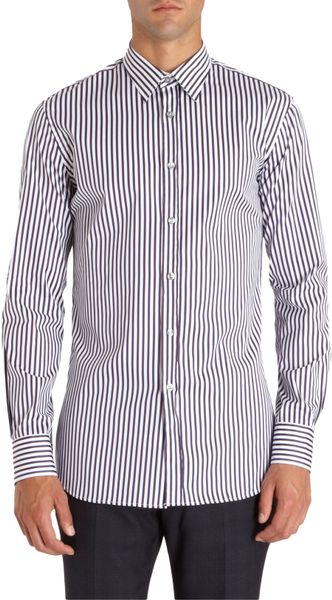 Paul Smith Vertical Striped Dress Shirt in Brown for Men | Lyst