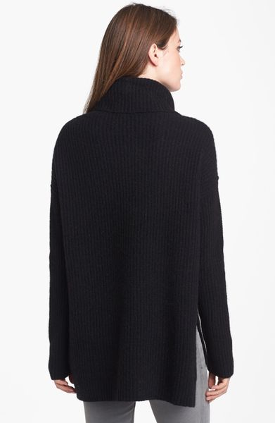 Eileen Fisher Merino Yak Wool Turtleneck Sweater in Black | Lyst