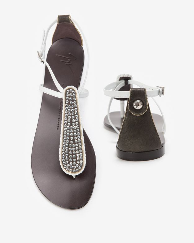 crystal embellished flat sandals