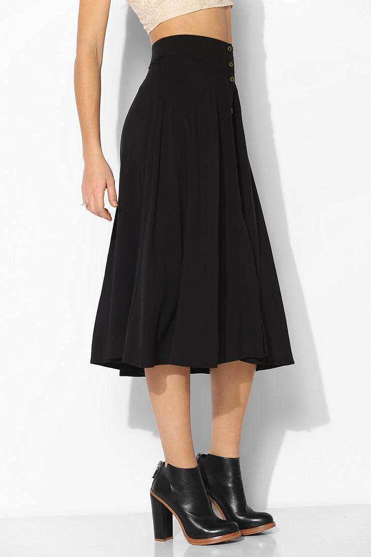 midi skirt with buttons down the front