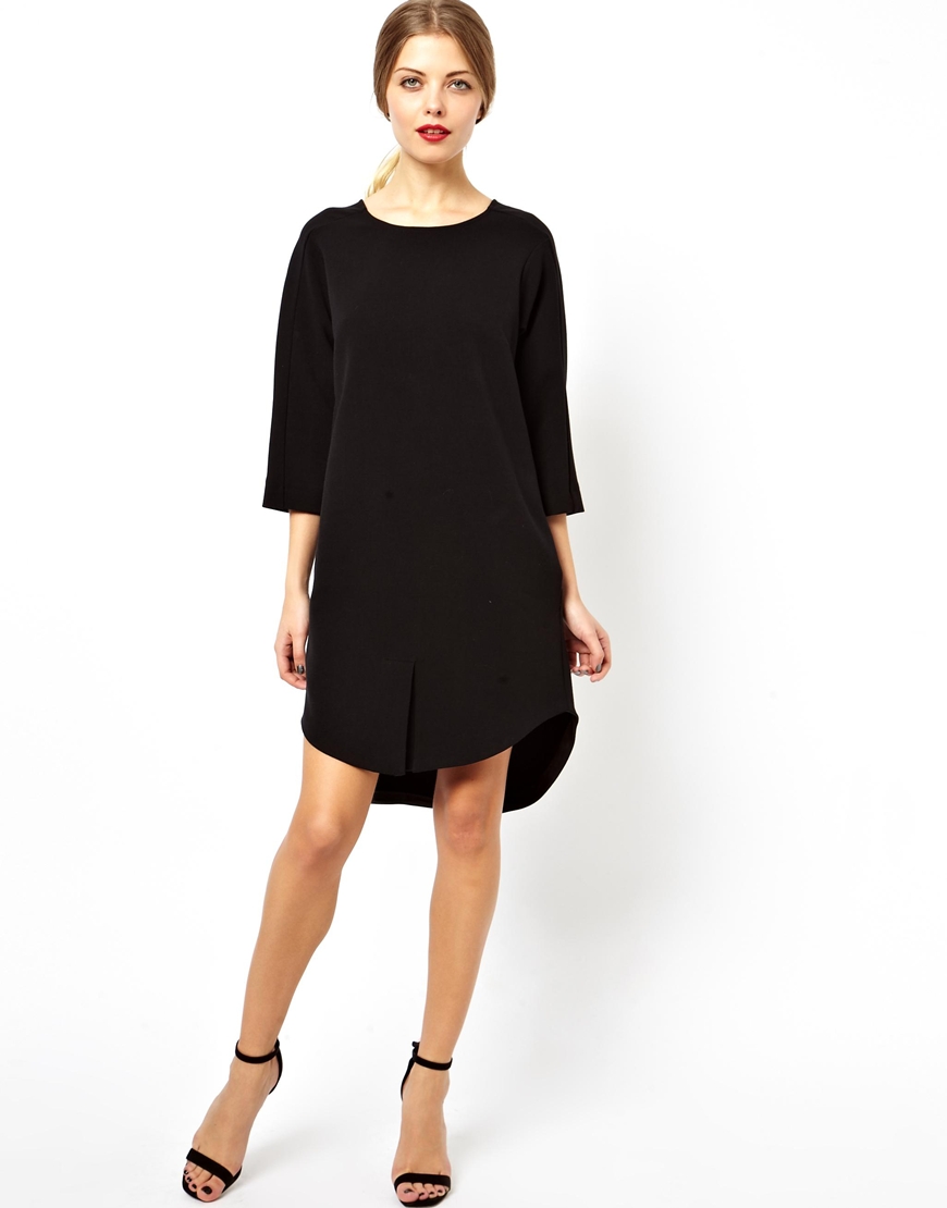 Lyst - Asos Clean Shift Dress in Black