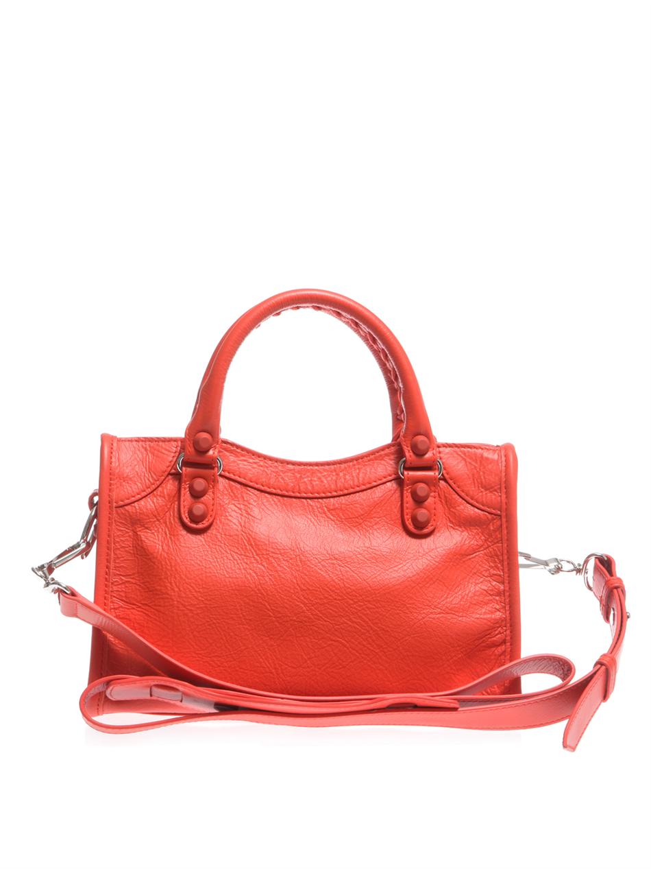 Lyst - Balenciaga Classic Mini City Bag in Red