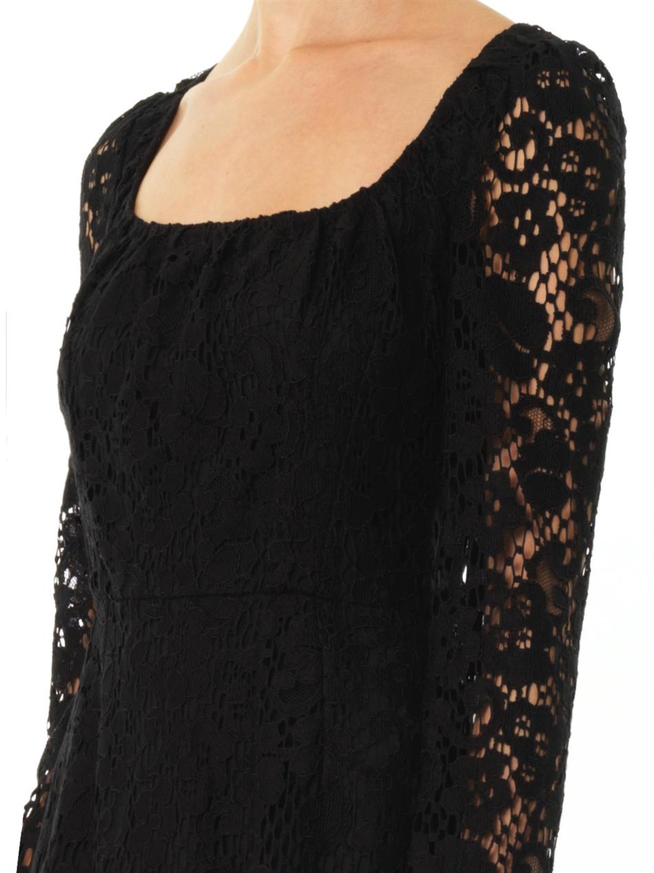 Lyst - Dolce & gabbana Lace Long Sleeved Dress in Black
