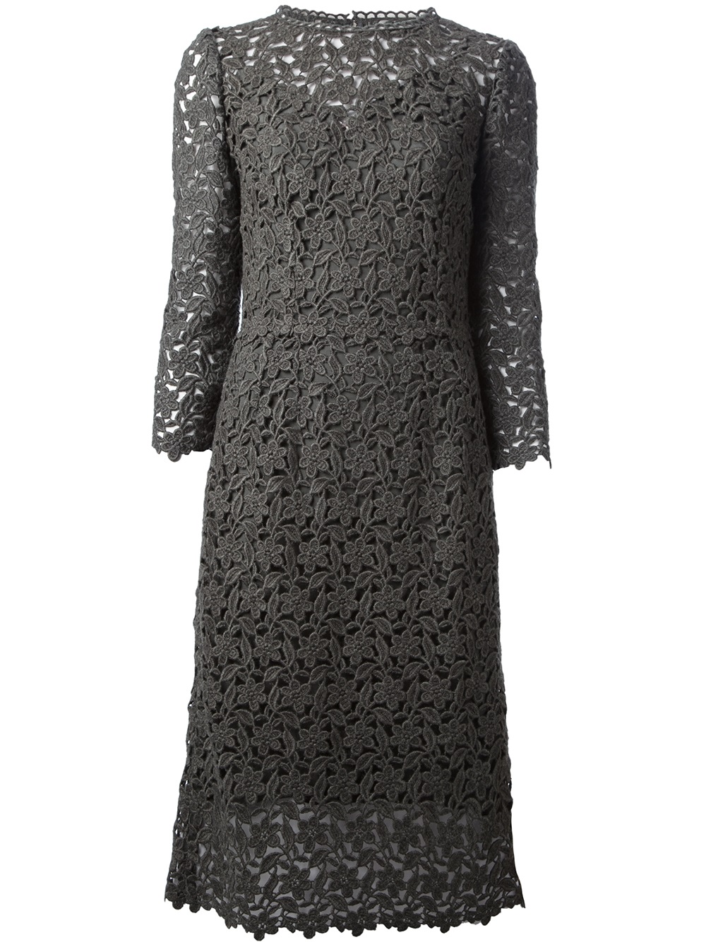 Lyst - Dolce & Gabbana Crochet Dress in Gray