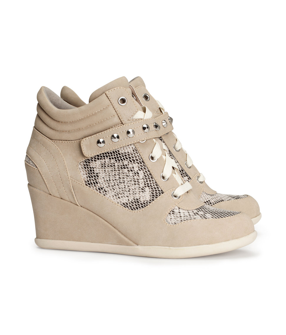 Lyst - H&M Sneakers with A Wedge Heel in Natural