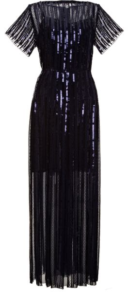 Marc Jacobs Sequined and Embroidered Pleated Midi Dress in Blue (Navy ...