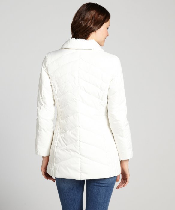 Lyst - Marc New York White Quilted Madison Coyote Fur Hooded Jacket in ...