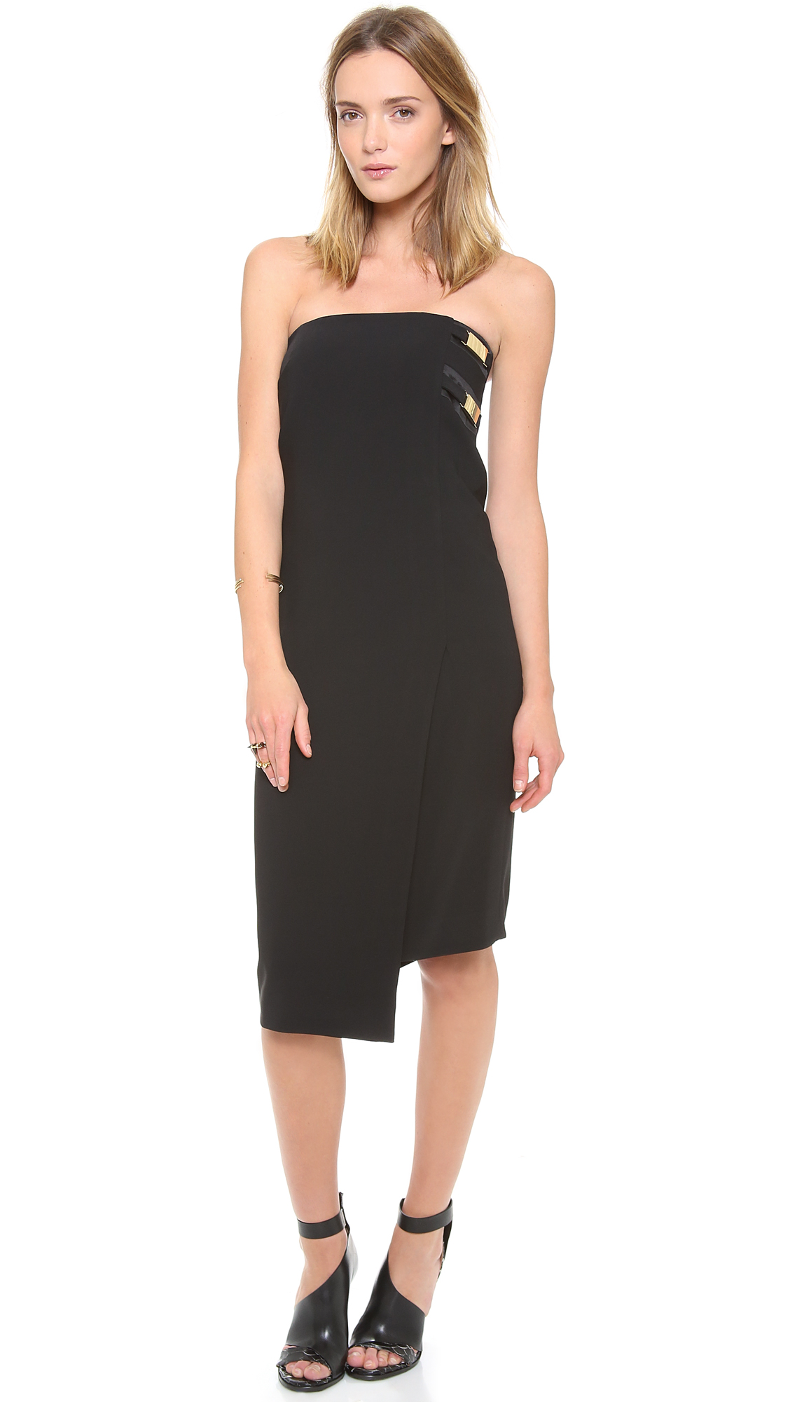 Lyst - Camilla & Marc Equivalence Strapless Buckle Dress in Black