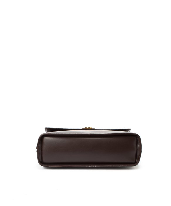 Cline Dark Brown Leather Top Handle Bag in Brown | Lyst