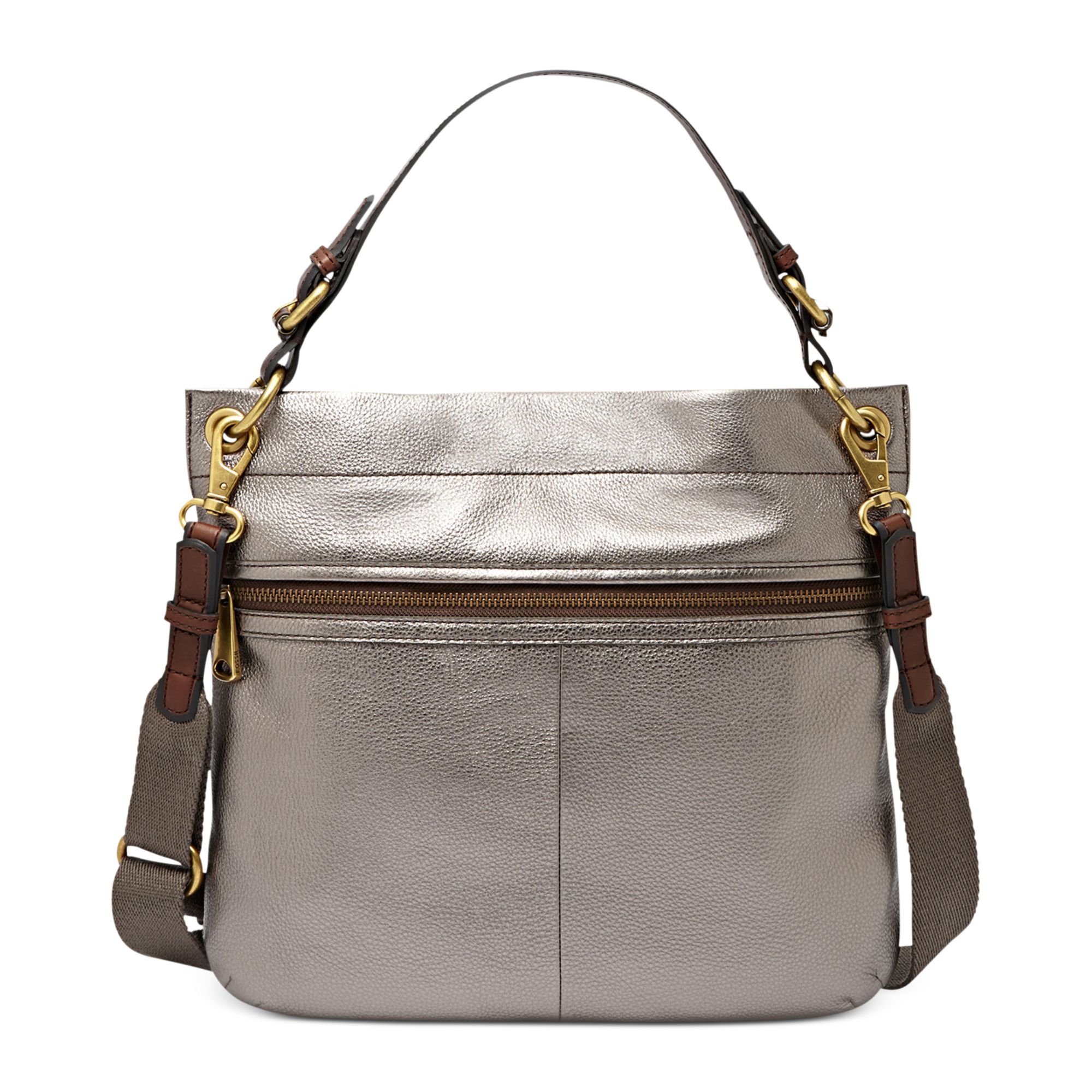 Fossil Explorer Leather Hobo in Gray (GUNMETAL) | Lyst