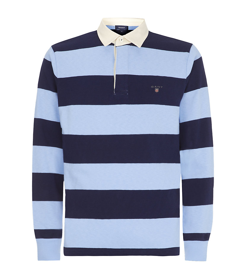 Gant Striped Rugby Shirt in Blue for Men | Lyst