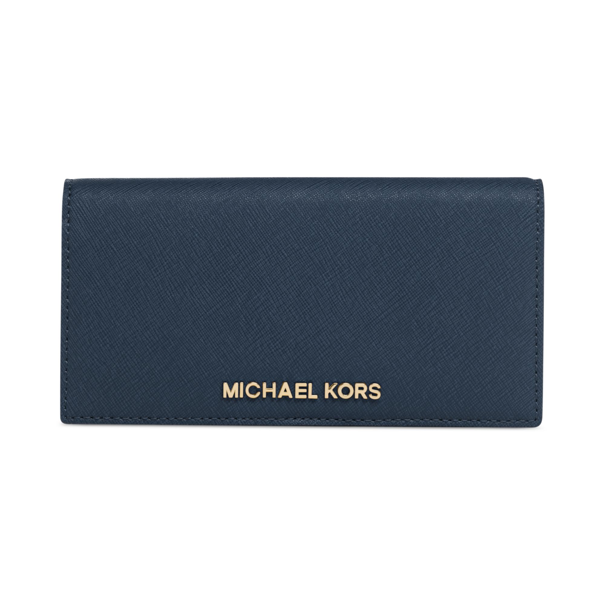 Michael Kors Michael Jet Set Travel Large Slim Wallet in Blue (NAVY) | Lyst