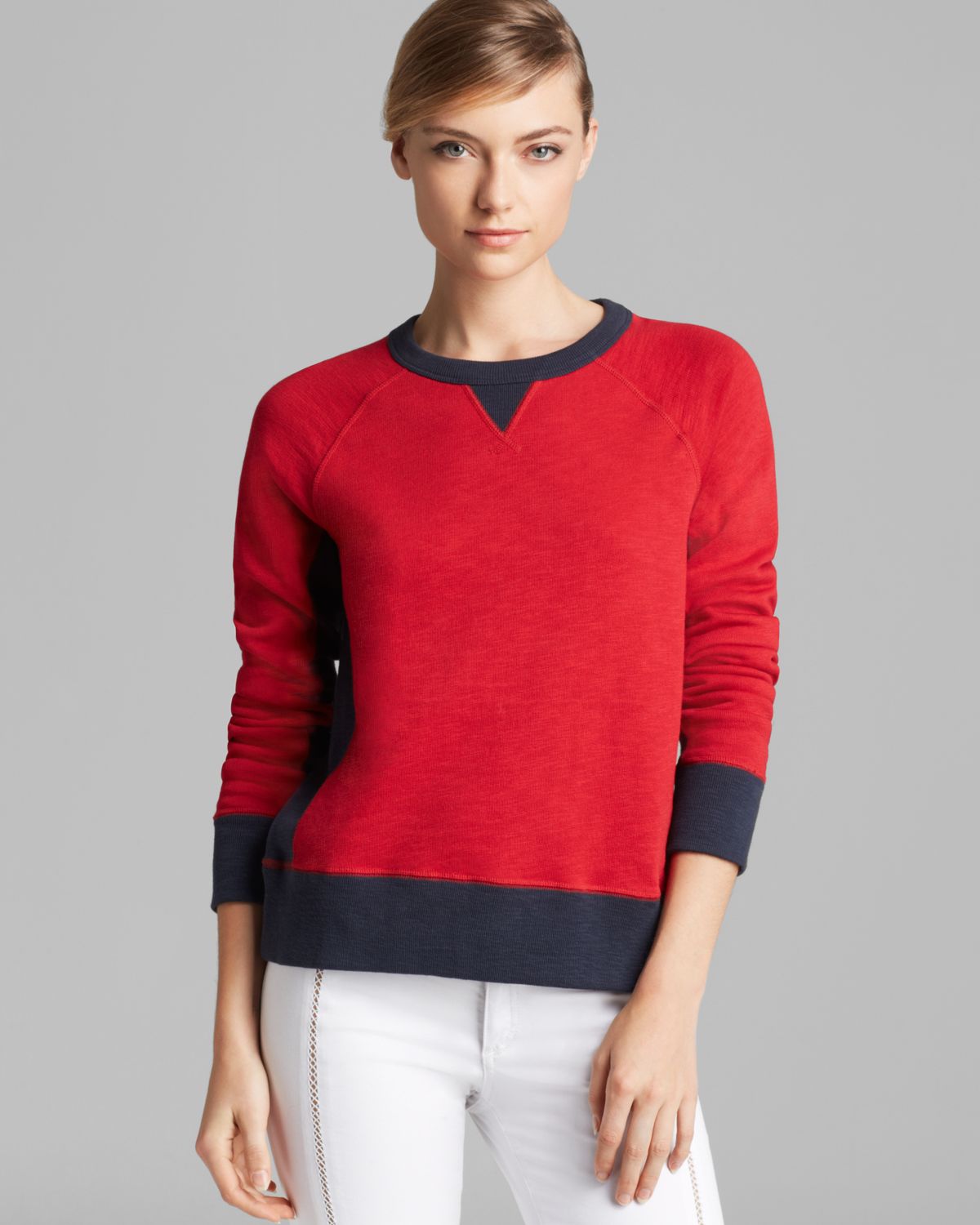 Lyst - Rag & Bone Sweatshirt The Basic Raglan French Terry in Red