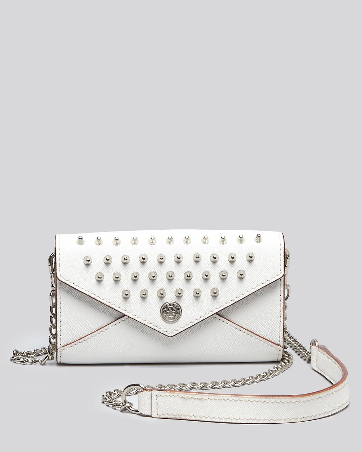 Lyst Rebecca Minkoff Crossbody Studded Mini Wallet On A Chain In White Gallery