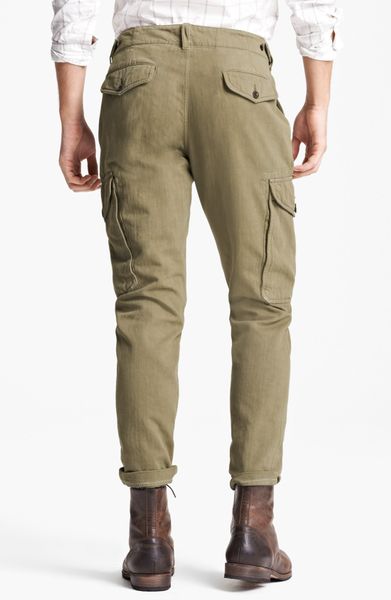 Todd Snyder Infantry Herringbone Cargo Pants in Khaki for Men (Olive ...