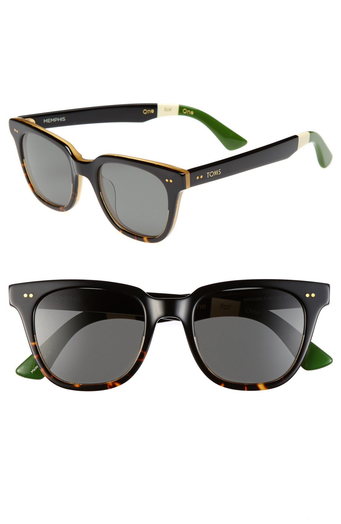 Toms Memphis 49mm Sunglasses in Black for Men (Black Tortoise Fade) | Lyst