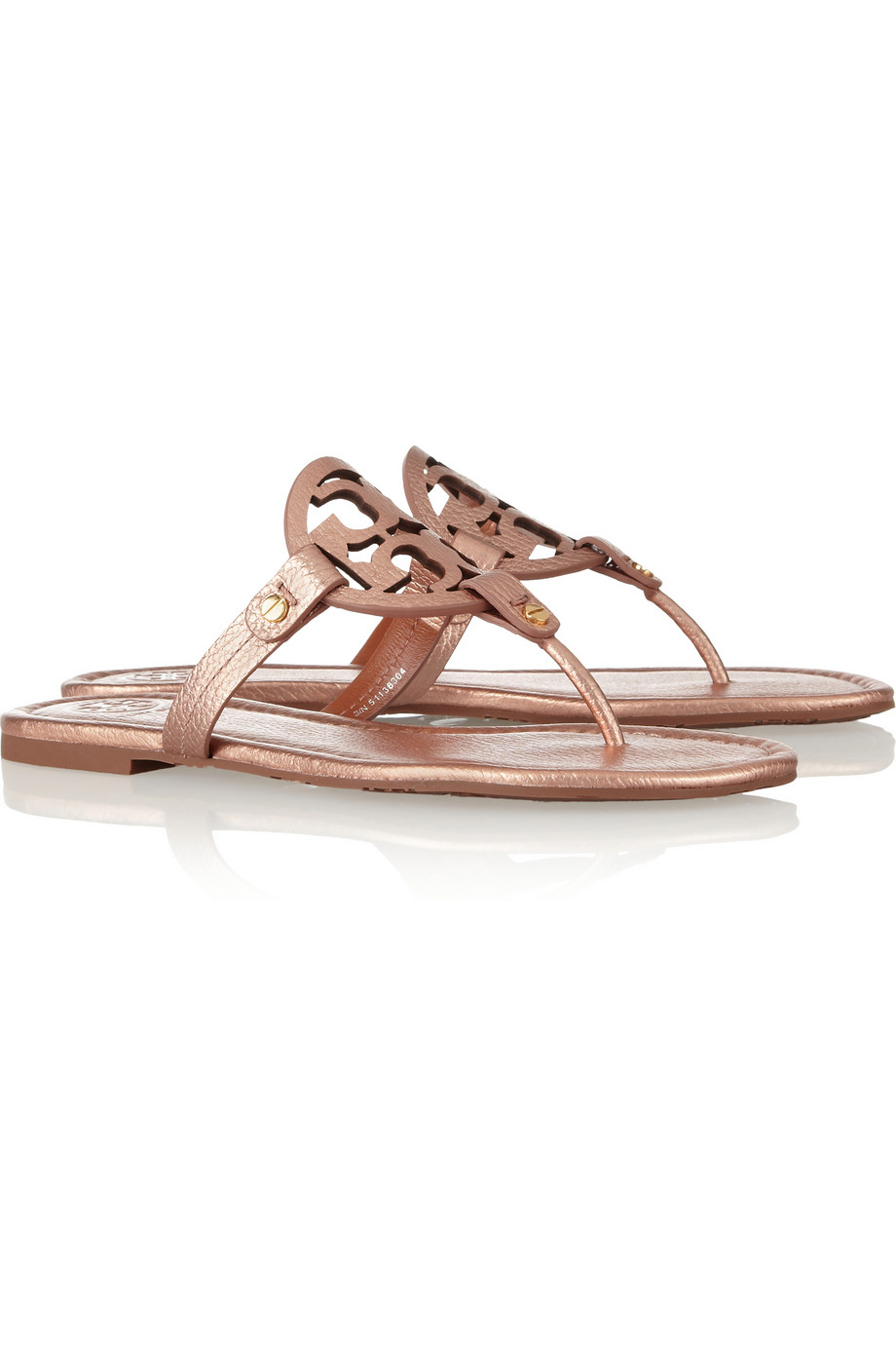 Lyst - Tory Burch Miller Metallic Leather Sandals in Pink