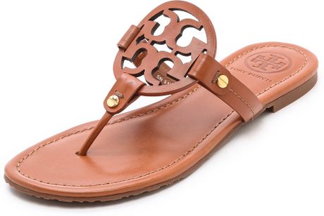 Tory Burch Miller Logo Sandals in Brown (Vintage Vachetta) | Lyst
