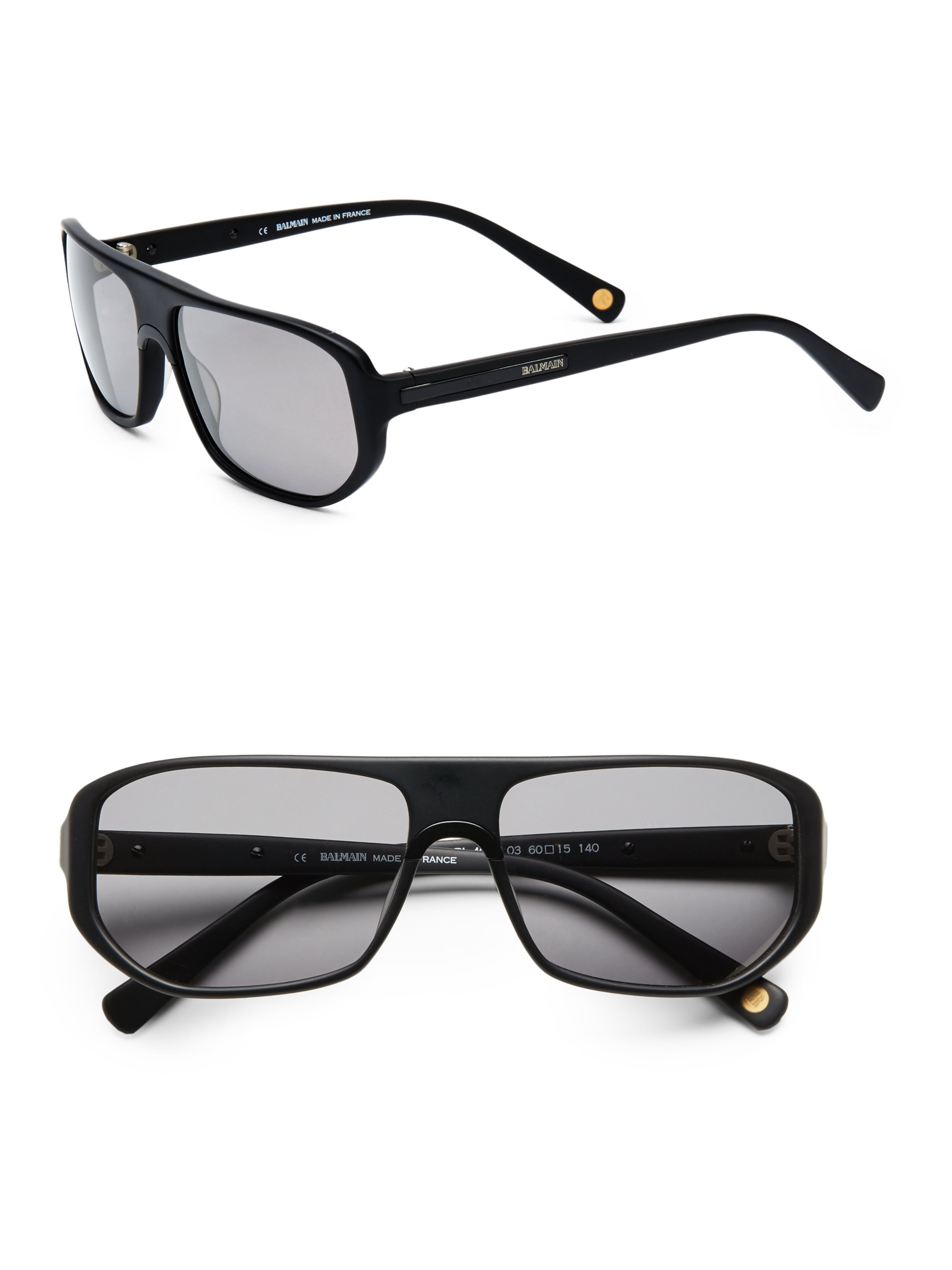 Balmain Modern Geometric Acetate Metal Sunglasses in Black for Men | Lyst