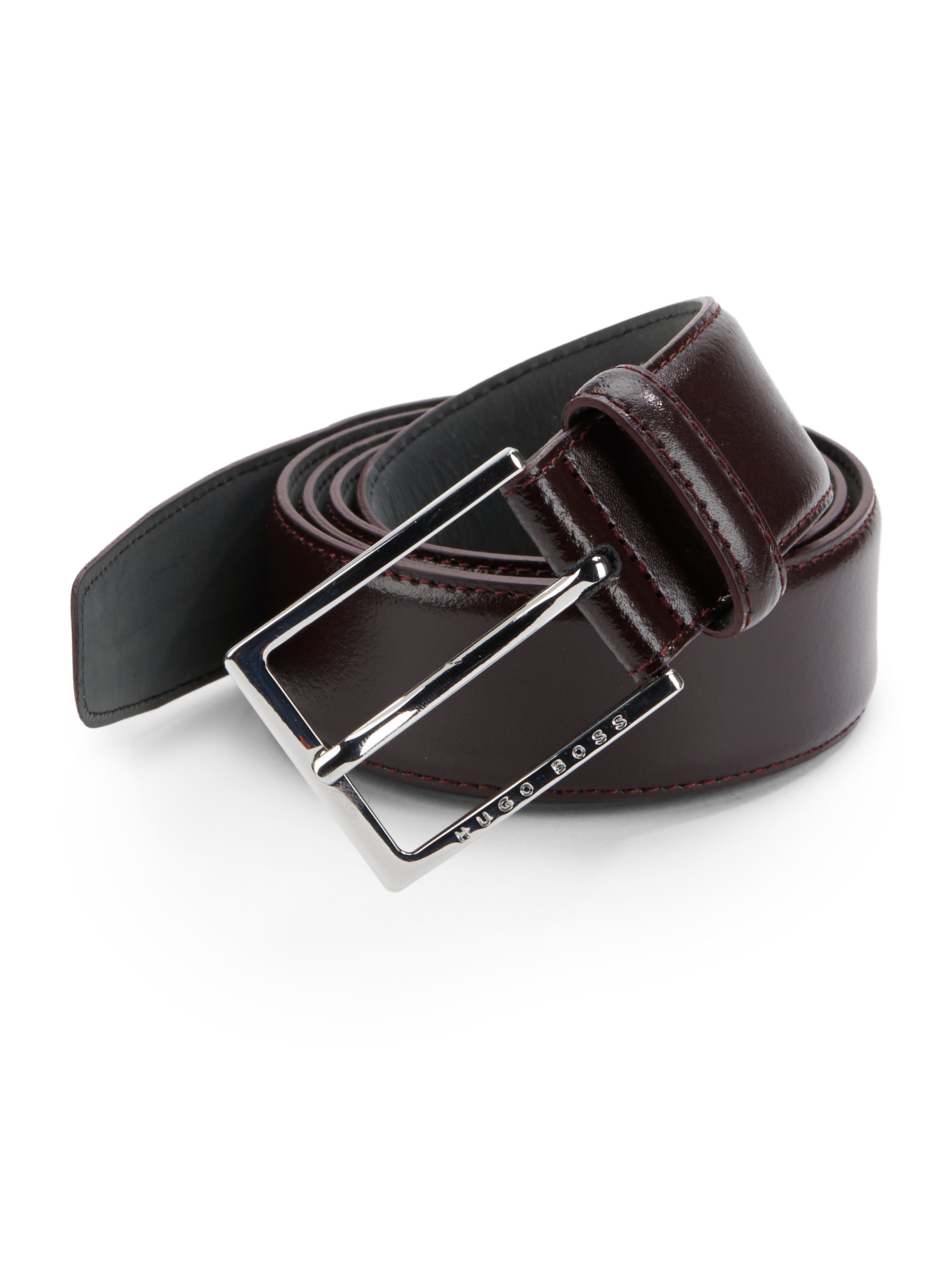 Boss By Hugo Boss Uderico Square Buckle Leather Belt in Brown for Men ...