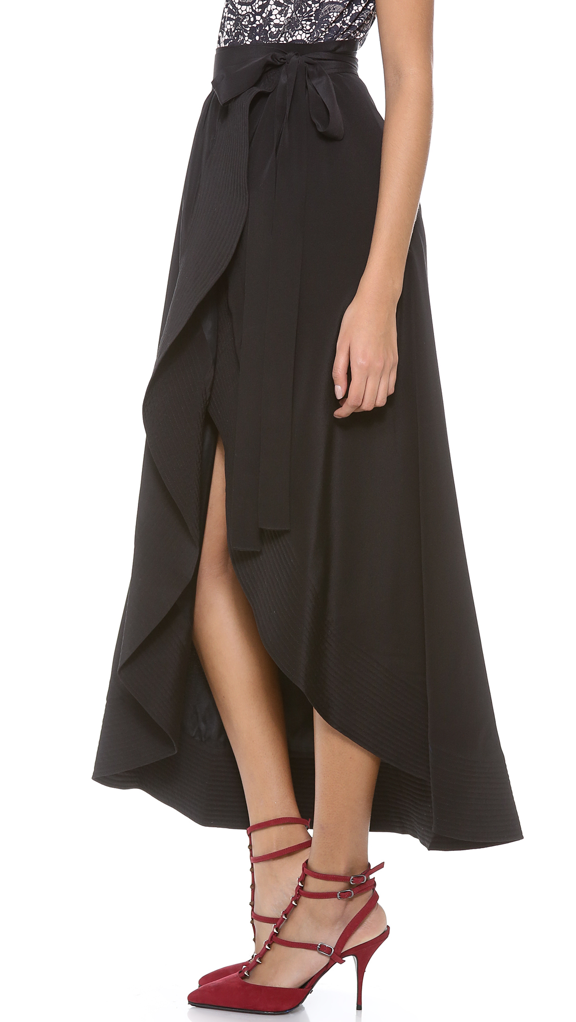 Cynthia Rowley Black Long Wrap Skirt Product 3 15425321 616454258 