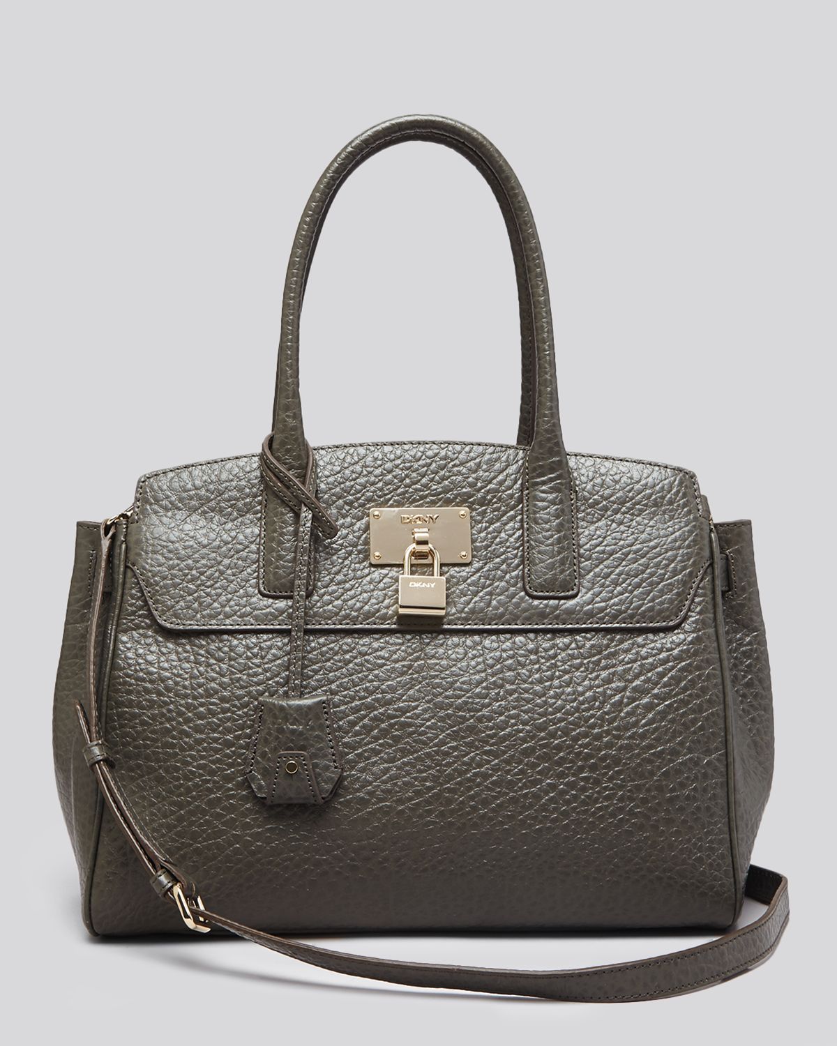 Dkny Satchel Beekman French Grain Round in Gray (Dark Grey) | Lyst