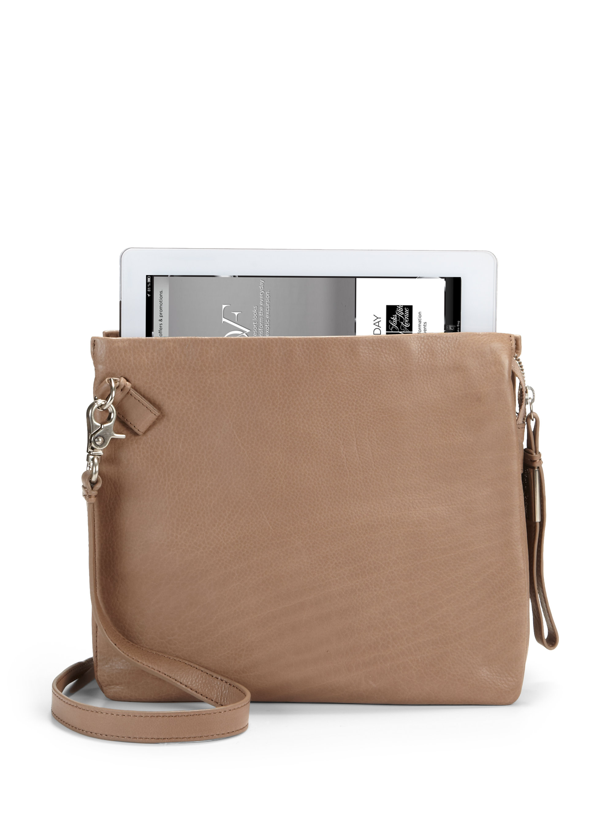 Lyst Foley + Corinna Cache Ipad Leather Convertible Crossbody Bag in