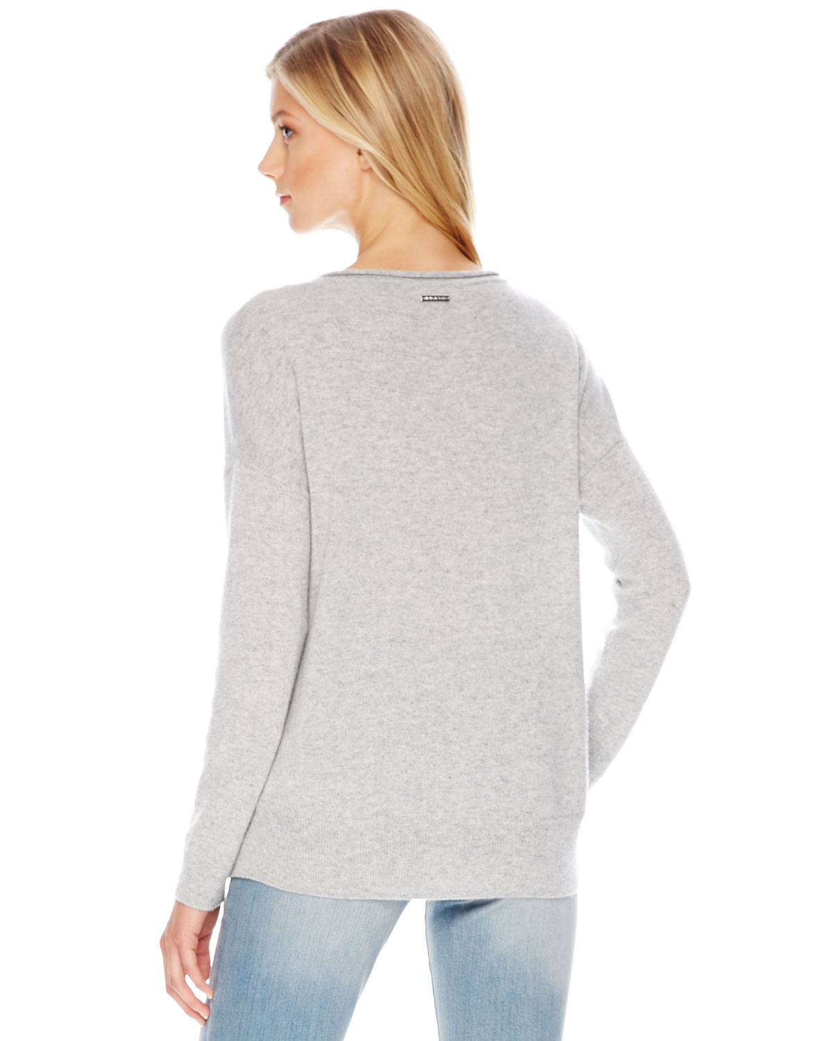 Lyst - Michael Michael Kors Longsleeve Dropshoulder Cashmere Sweater in ...