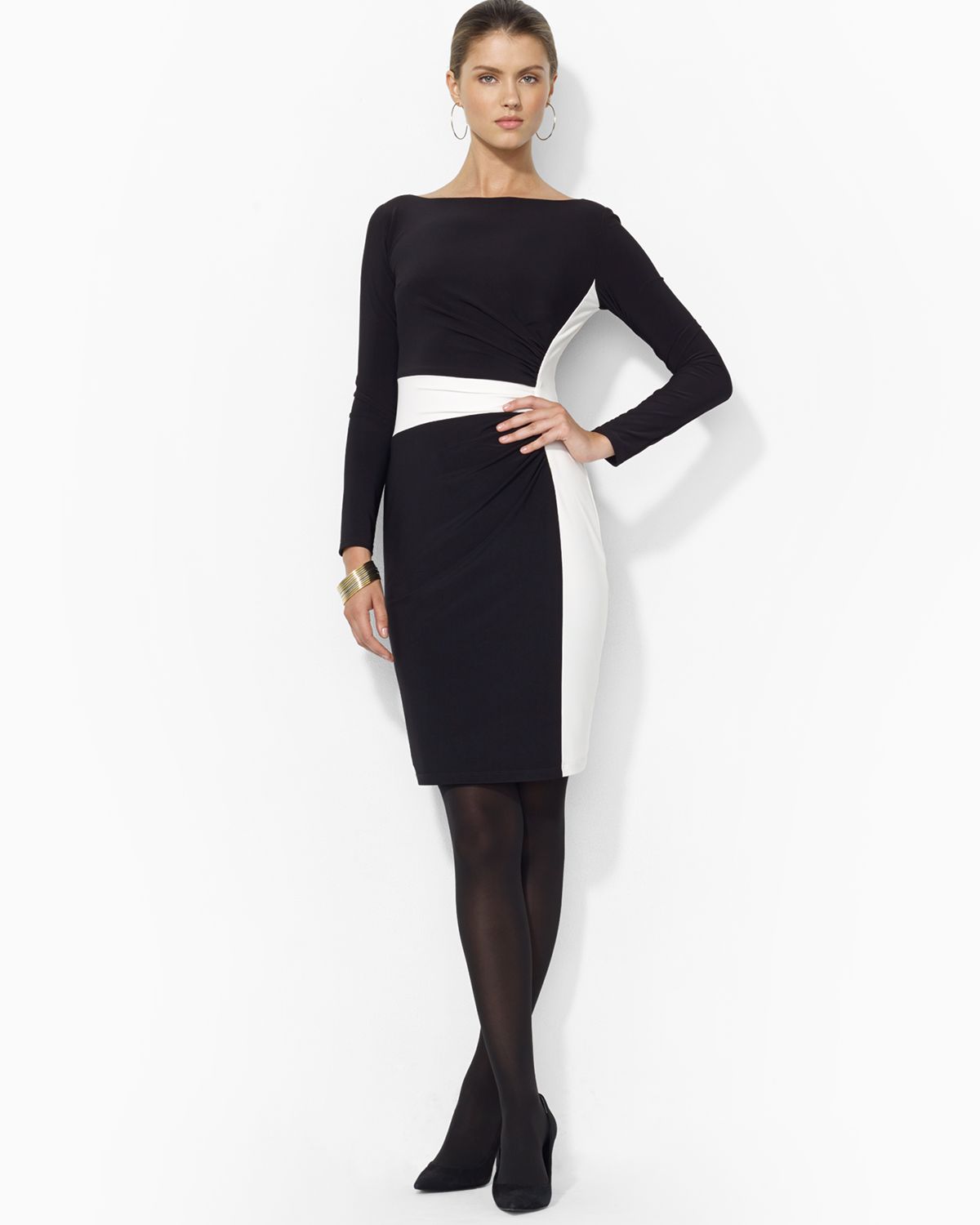 Lyst Ralph Lauren Color Block Matte Jersey Sheath Dress In Gallery