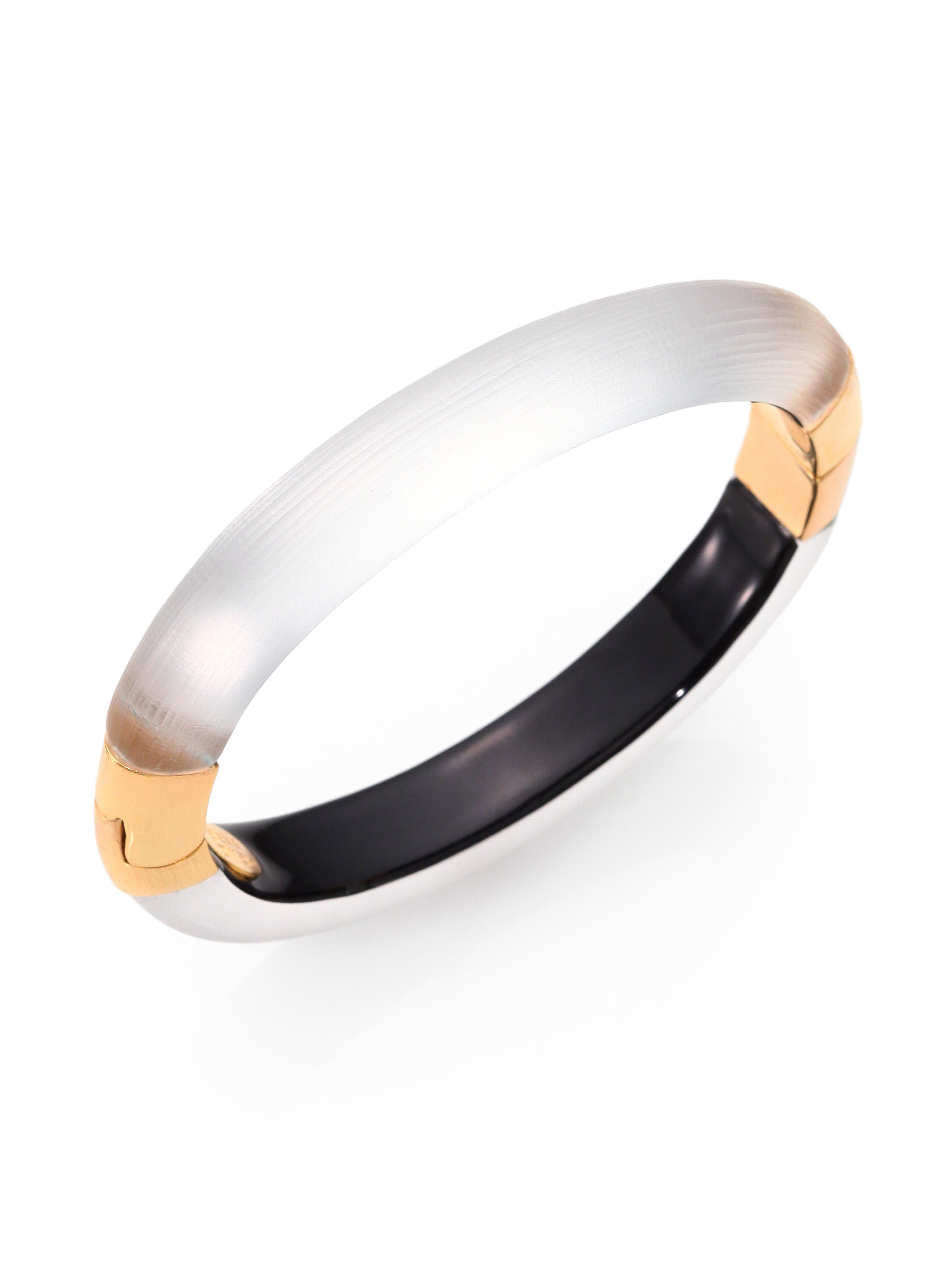 Lyst Alexis Bittar Ced Lucite Hinged Bangle Bracelet In Metallic Gallery