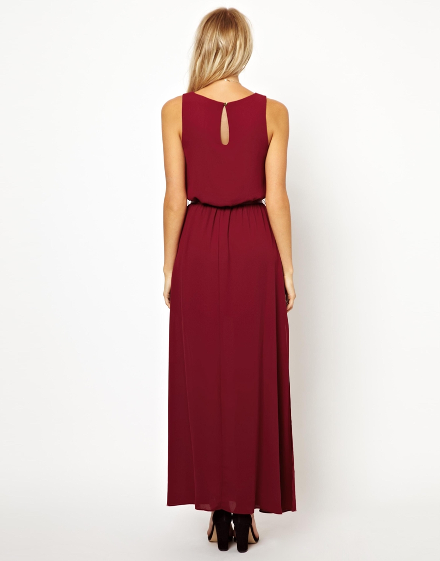 Oasis red pleated dress best sale