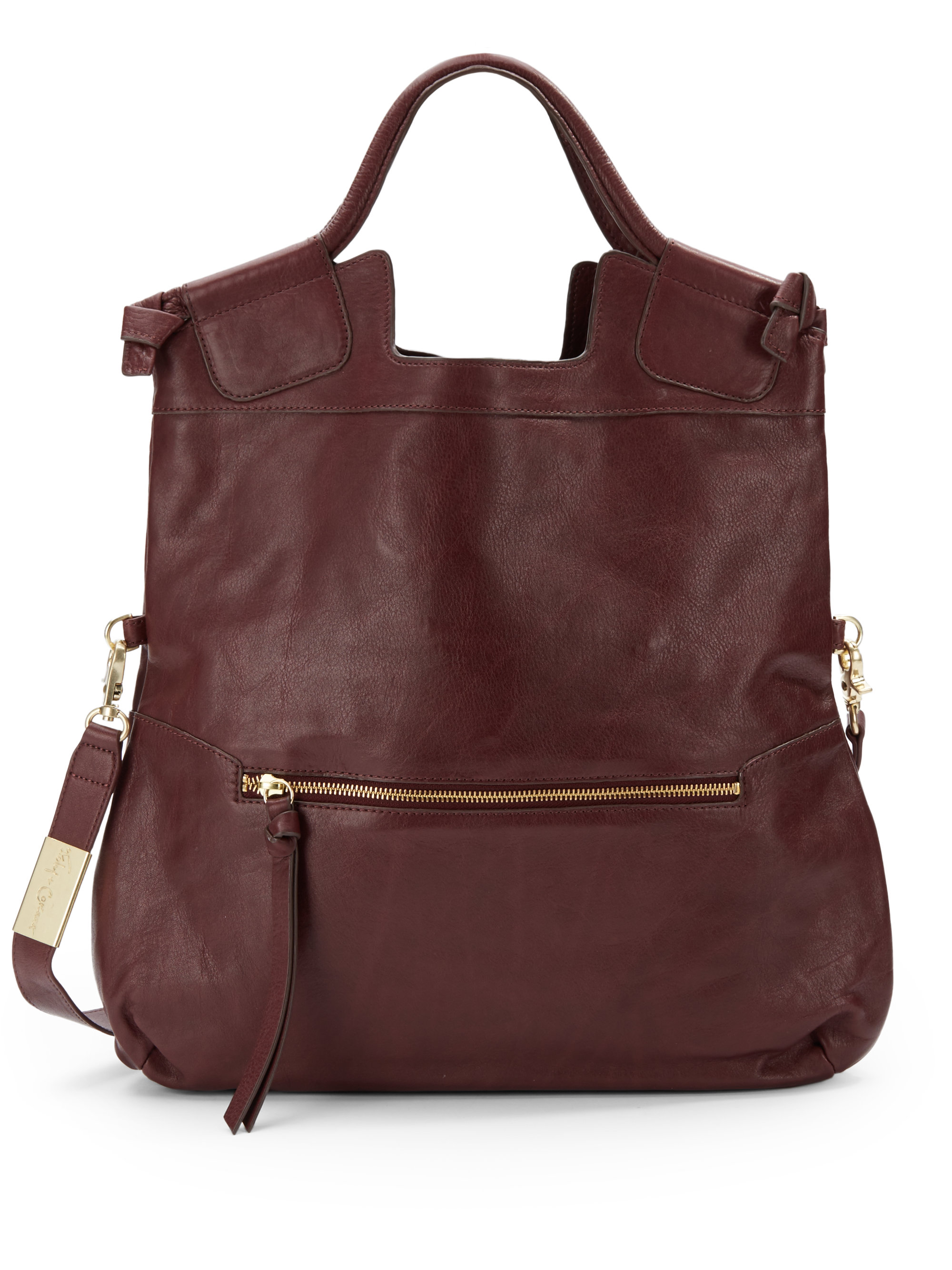 Foley + corinna Mid City Leather Convertible Foldover Handbag in Purple ...