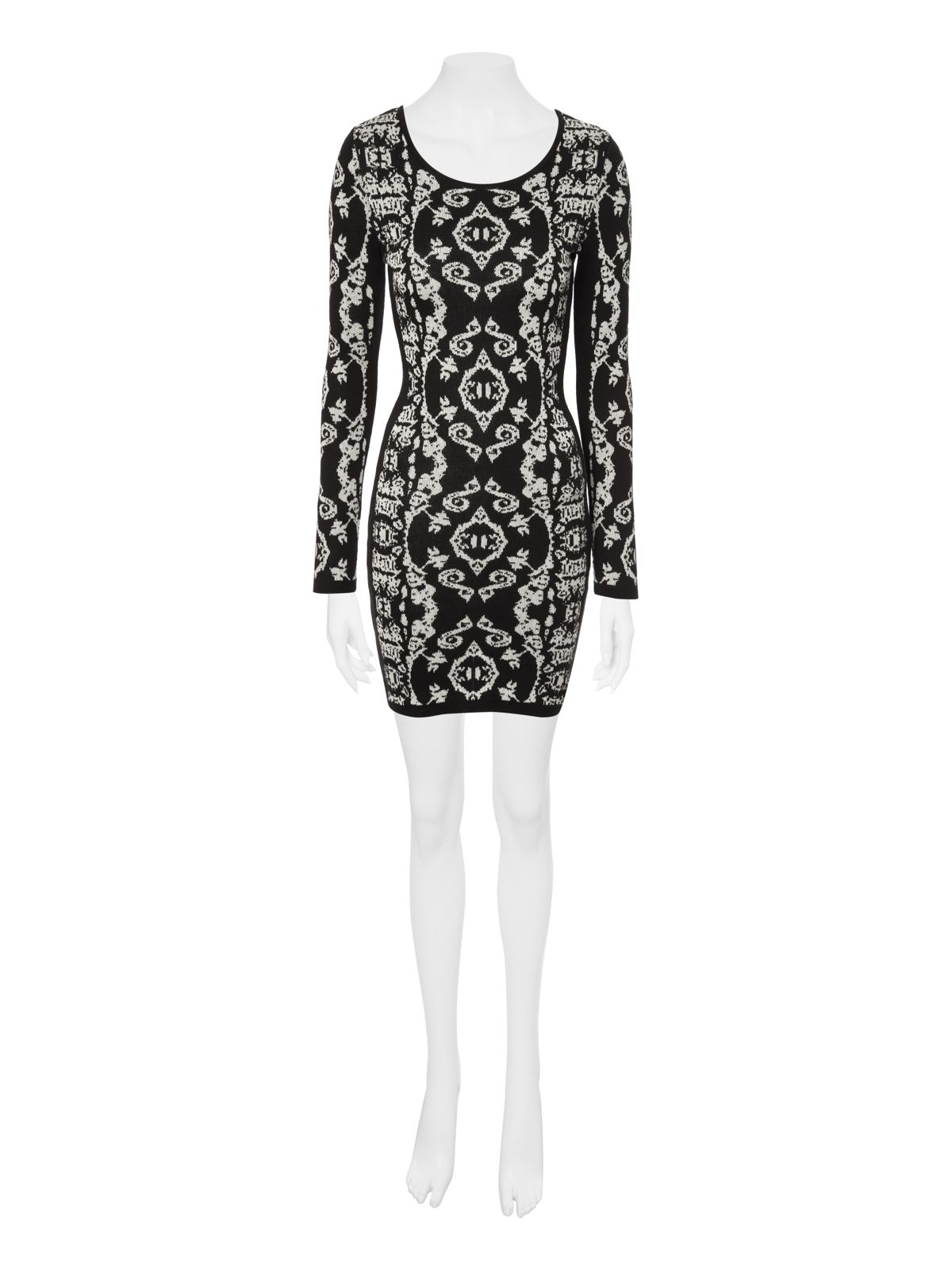 Jane norman Twist Front Jumper Dress in Natural | Lyst