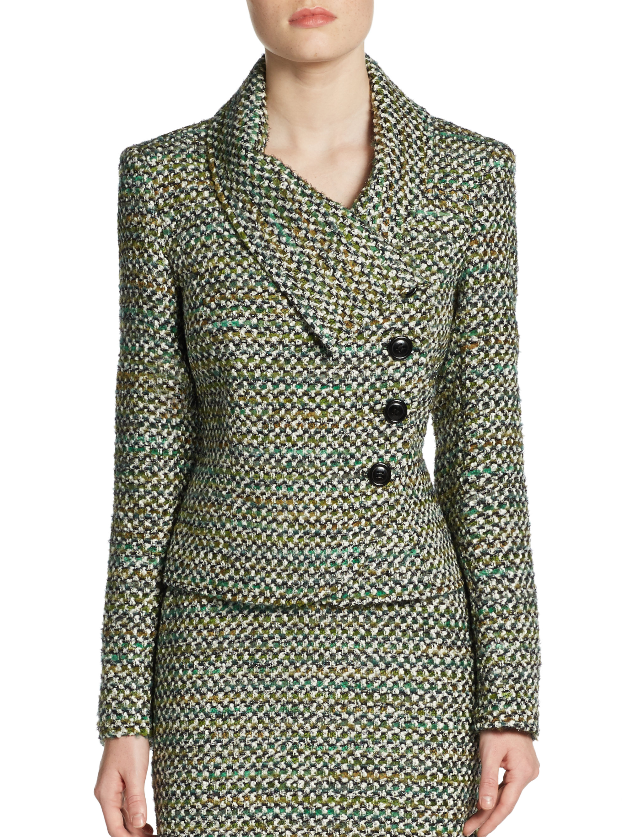 Lyst - Lafayette 148 New York Asymmetrical Tweed Jacket in Gray