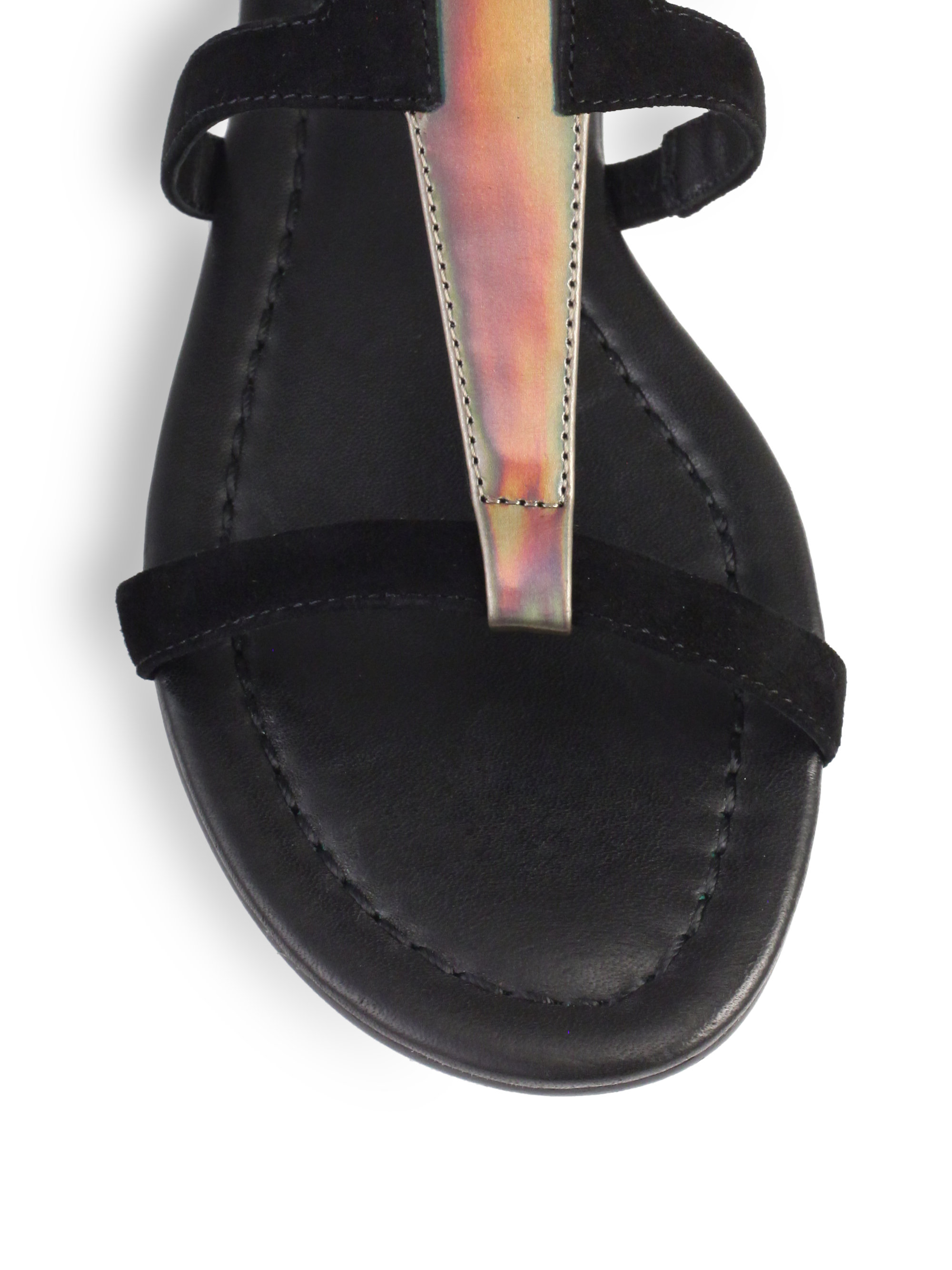 iridescent strappy sandals