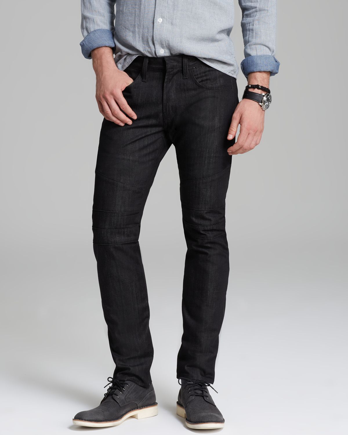 J Brand Jeans Black Raw Moto Slim Fit in Black in Black for Men | Lyst
